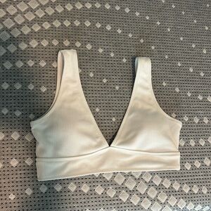 White ribbed bikini top